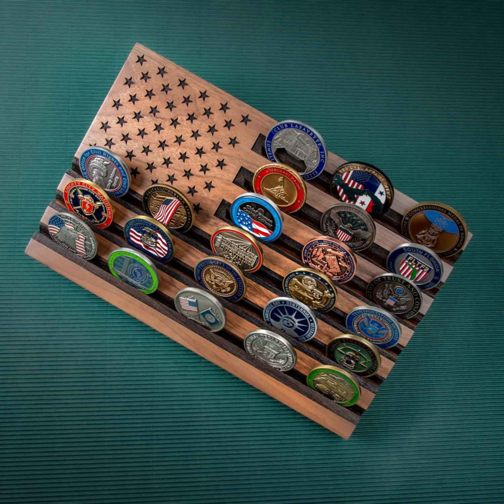 flag coin display