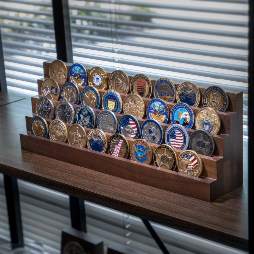 desktop challenge coin display